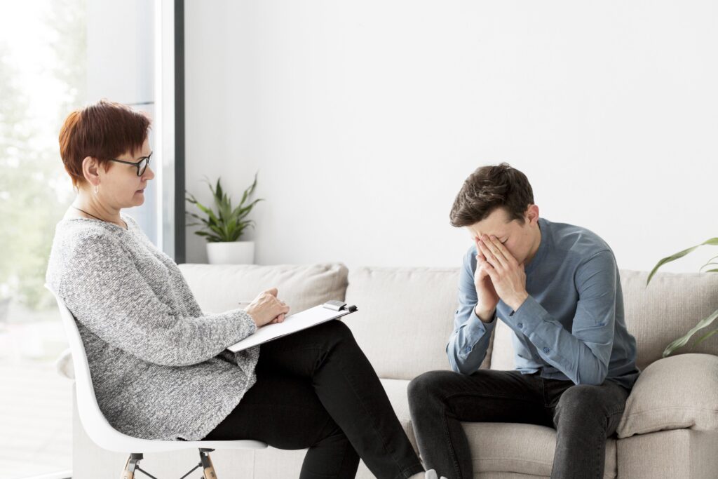 patient with psychologist